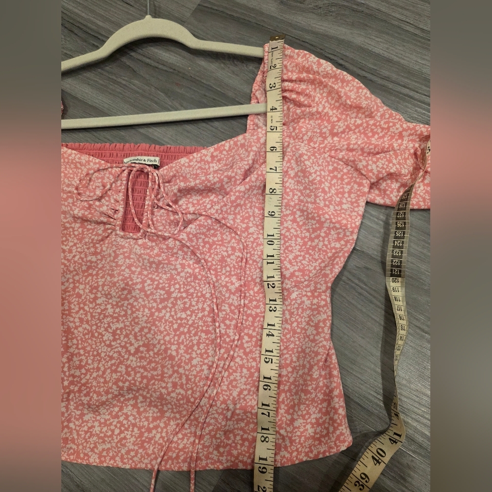 Abercrombie & Fitch Peasant Sleeve Smock Top Ditsy Floral Print A&F XL - Picture 11 of 12